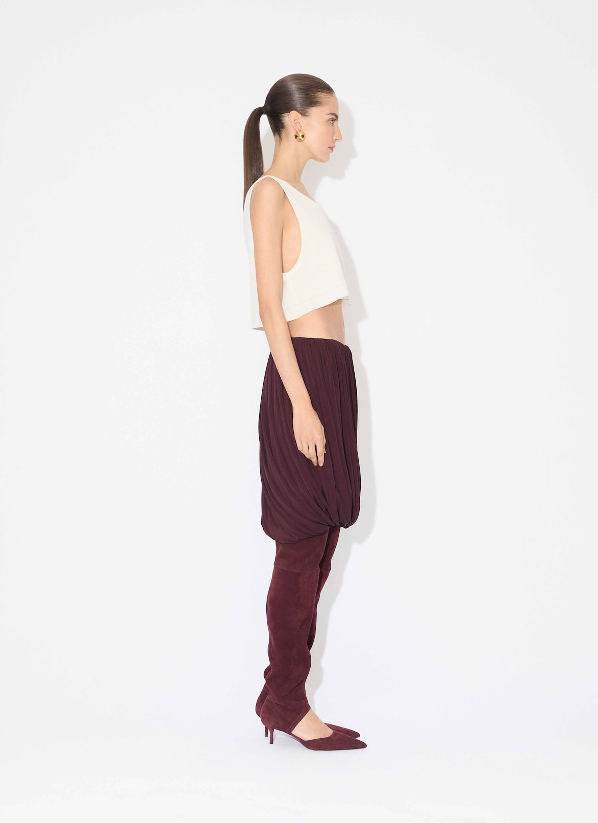 TOP EN TRICOT DE COTON ALAÏA TOP EN TRICOT DE COTON BLANC